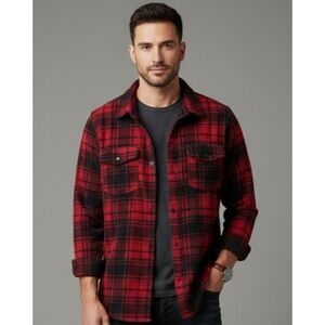 O'Neill Men's Buffalo Plaid Fleece Snap Button Top